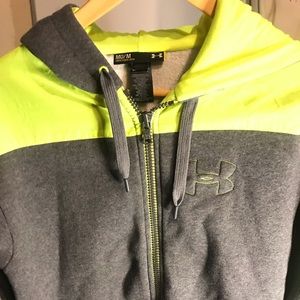Grey and Yellow Yellow Under Armour Storm hoodie